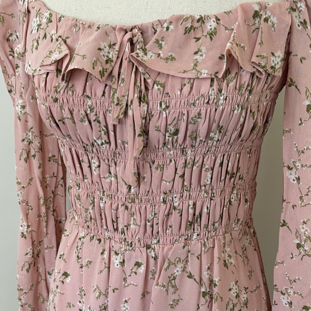 Reformation Floral Pink Dress Size 8 - Picture 3 of 8